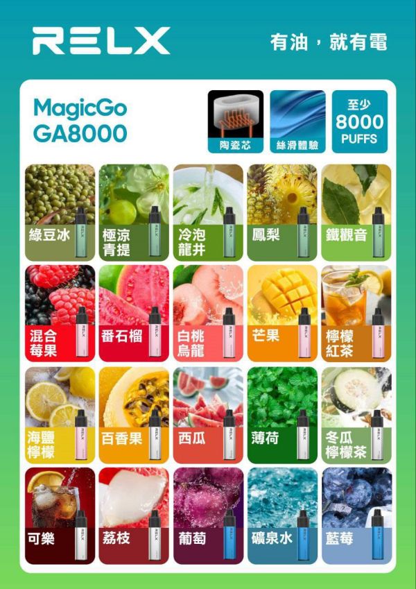RELX拋棄式8000口 一次性電子煙 